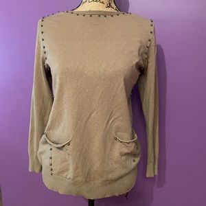 Tan sweater studded detail